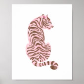 Roze Waterverf tijgerkunst Poster (Voorkant)