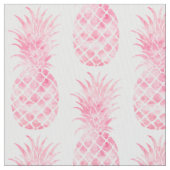 Roze Waterverf Tropische anananassen Stof (Close Up)
