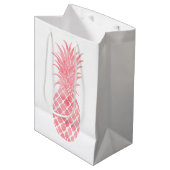 Roze Waterverf tropische ananas Medium Cadeauzakje (Voorkant Gekanteld)