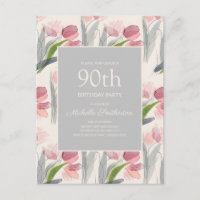 Roze Waterverf Tulpen Crème Wit 90ste