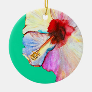 Roze waterverf tulpen kunst keramisch ornament