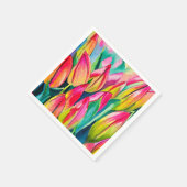 Roze waterverf tulpen kunst servet (Hoek)