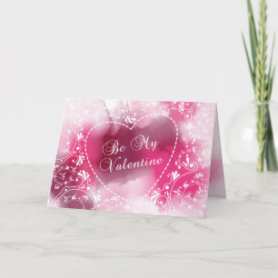 Roze Waterverf Valentijn Feestdagen Kaart