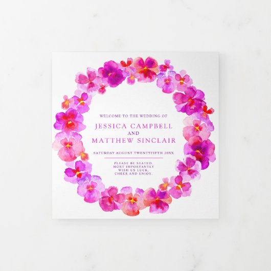 Roze waterverf van de bloemen drieluik programma (Cover)