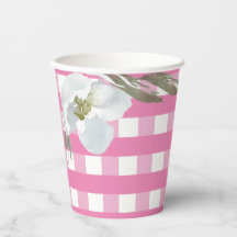 Roze Waterverf van Gingham Party Tableware