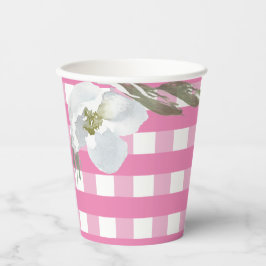 Roze Waterverf van Gingham Party Tableware Papieren Bekers