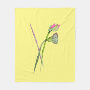Roze waterverf van Lotus Zen Fleece Deken