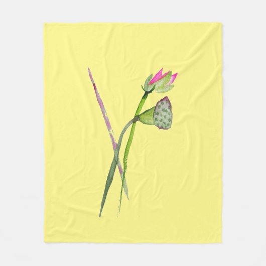 Roze waterverf van Lotus Zen Fleece Deken (Voorkant)