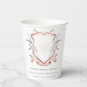 Roze Waterverf van wilde bloemen Vrijgezellenfeest Papieren Bekers (Achterkant)