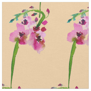 Roze waterverf Verbascum blush flower Stof