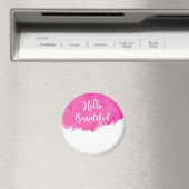 Roze Waterverf Verf Hallo Schitterend Magneet (Insitu (Vaatwasser))