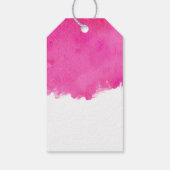 Roze Waterverf Verf Splatter Dank u Cadeaulabel (Achterkant)