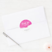 Roze Waterverf Verf Splatter Dank u Ronde Sticker (Envelop)