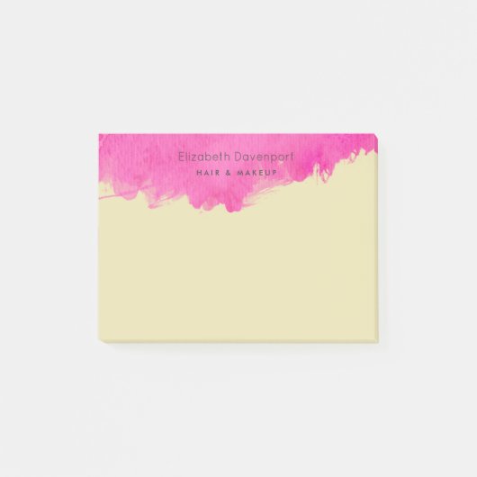 Roze Waterverf Verf Splatter Post-it® Notes (Voorkant)