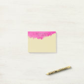 Roze Waterverf Verf Splatter Post-it® Notes (Op bureau)