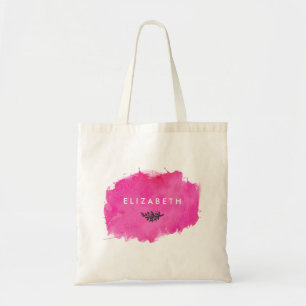 Roze Waterverf Verf Splatter Tote Bag