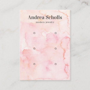 Roze Waterverf Vetgedrukte Sieraden 3 Oorbel Displ Visitekaartje