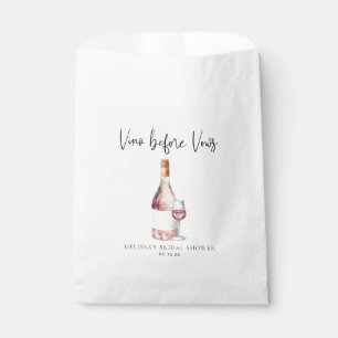 Roze Waterverf Vino voor geloften Vrijgezellenfees Bedankzakje