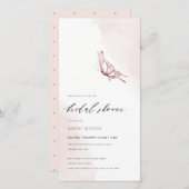ROZE WATERVERF VLINDER BRUIDSSLUIER UITNODIGING (Voorkant / Achterkant)