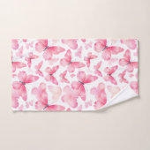 Roze waterverf Vlinders Handdoek set (Handdoek)