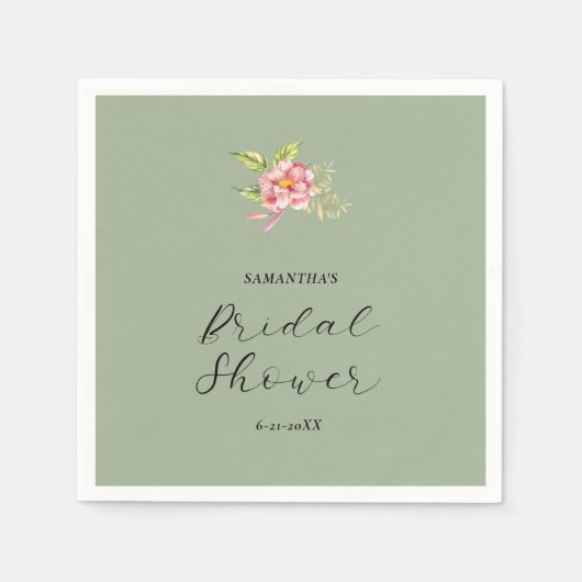 Roze Waterverf | Vrijgezellenfeest Servet (Voorkant)