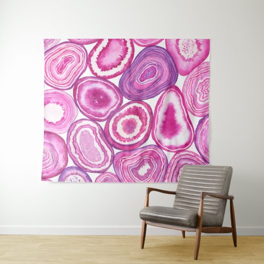 Roze waterverf wandkleed (In Situ (horizontaal))