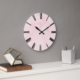 Roze Waterverf wandklok Grote Klok