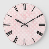 Roze Waterverf wandklok Grote Klok (Voorkant)