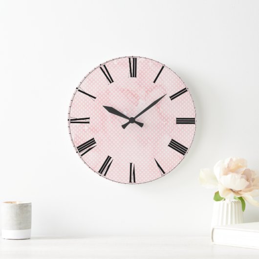 Roze Waterverf wandklok Grote Klok (Huis)