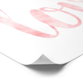 Roze waterverf wandkunst, liefde poster (Hoek)