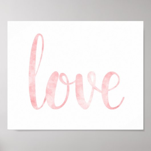 Roze waterverf wandkunst, liefde poster (Voorkant)
