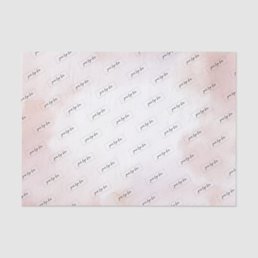 Roze Waterverf was Aangepaste zakelijke Logo Tissuepapier (Voorkant)