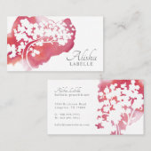 Roze Waterverf Wassen &  Cherry Blossom Tree Visitekaartje (Voorkant / Achterkant)