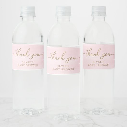 Roze Waterverf Water Fles Etiket voor flesje (Flessen)