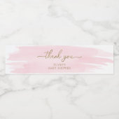 Roze Waterverf Water Fles Etiket voor flesje (Enkel label)