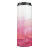 Roze Waterverf Waves Monogram Thermosbeker (Achterkant)