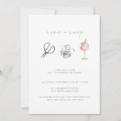 Roze Waterverf Wijn Wrap Kerstfeest Kaart (Voorkant)