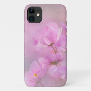 Roze Waterverf Wild Cosmos Flowers iPhone 11 Hoesje