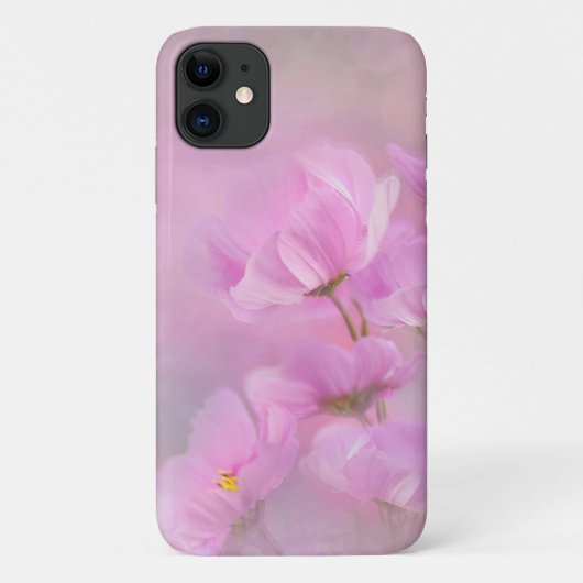 Roze Waterverf Wild Cosmos Flowers Case-Mate iPhone Case (Achterkant)