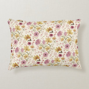 Roze Waterverf Wildflower Accent Kussen