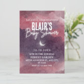 Roze Waterverf wolk sky art baby shower, Kaart (Staand voorkant)