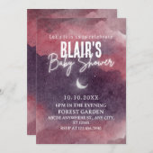 Roze Waterverf wolk sky art baby shower, Kaart (Voorkant / Achterkant)