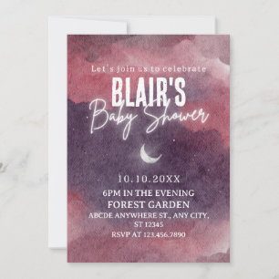 Roze Waterverf wolk sky art baby shower, Kaart
