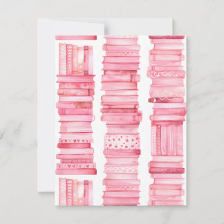 Roze waterverfboek stapels feestdagenkaart