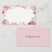 Roze Waterverfrozen Frame Huwelijk Plaatskaartje (Voorkant / Achterkant)