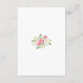 Roze Waterverfrozen QR Code Bruiloft Informatiekaartje (Achterkant)