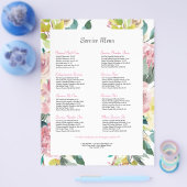 Roze waterverven bloemen flyer (Enkel)