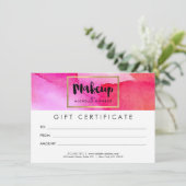 Roze Waterverven maken cadeaubon (Staand voorkant)