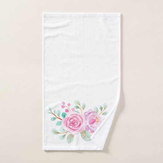 Roze Waterverven op witte doekset Bad Handdoek (Handdoek)