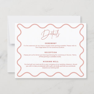Roze Wavy Border Details Enclosure Kaart